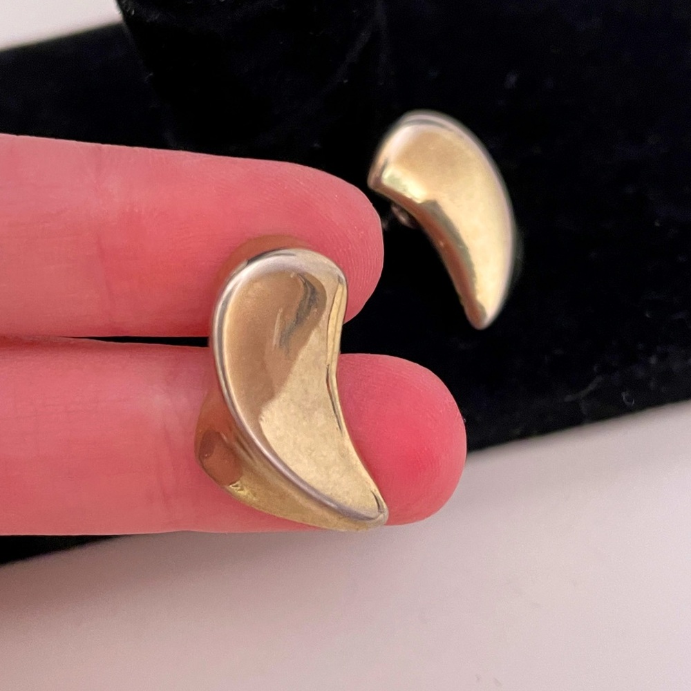 Vintage Heavy Gold Tone Mob Wife Office Core Holiday Geometric Abstract Earrings